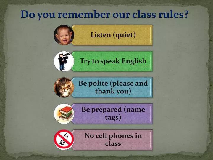 do you remember our class rules