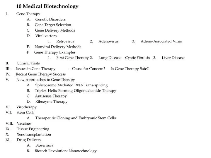 10 medical biotechnology