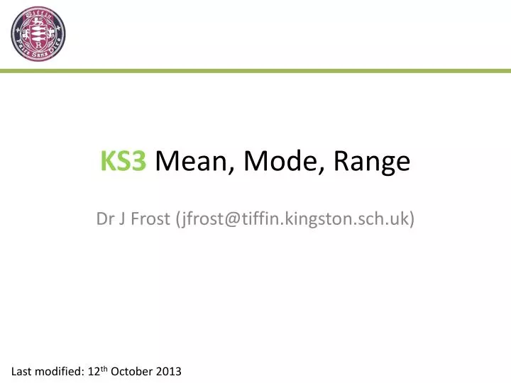 ks3 mean mode range