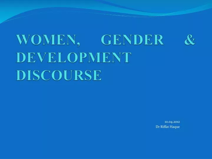women gender development discourse