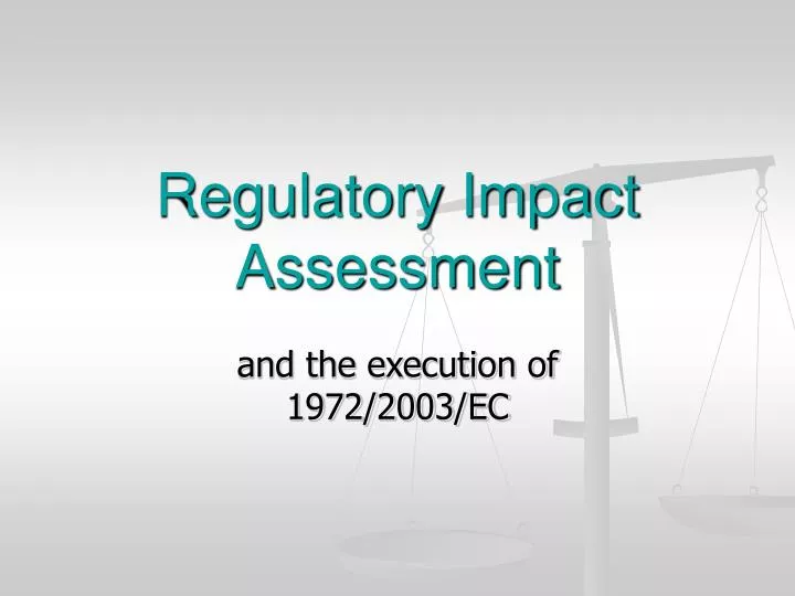 regulatory impact assessment