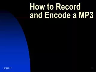 How to Record and Encode a MP3