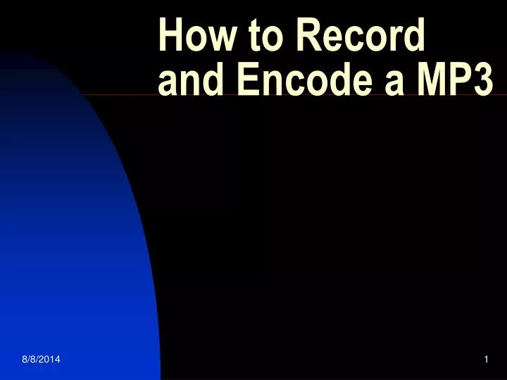 how to record and encode a mp3