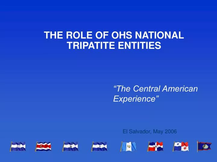 the role of ohs national tripatite entities