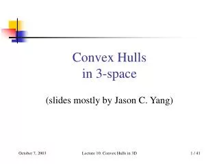 Convex Hulls in 3-space