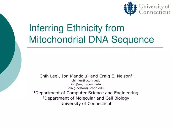 inferring ethnicity from mitochondrial dna sequence