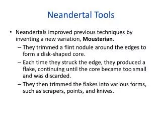 Neandertal Tools