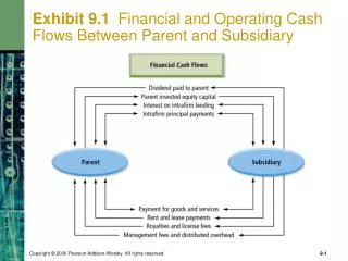 Exhibit 9.1 Financial and Operating Cash Flows Between Parent and Subsidiary