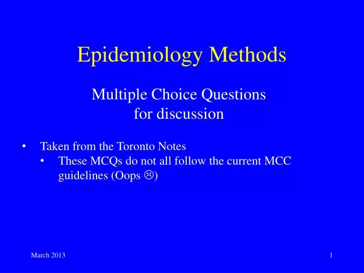 epidemiology methods