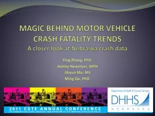 MAGIC BEHIND MOTOR VEHICLE CRASH FATALITY TRENDS A closer look at Nebraska crash data