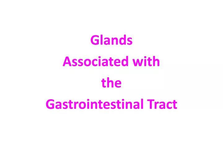 classification of glands