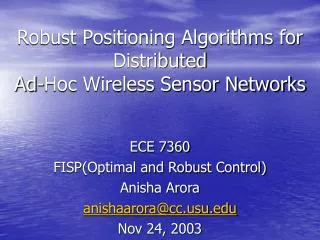 Robust Positioning Algorithms for Distributed Ad-Hoc Wireless Sensor Networks