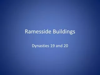 Ramesside Buildings