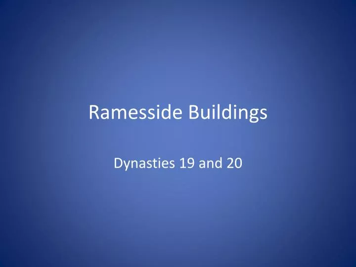 ramesside buildings