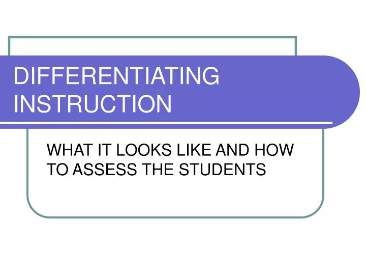 differentiating instruction