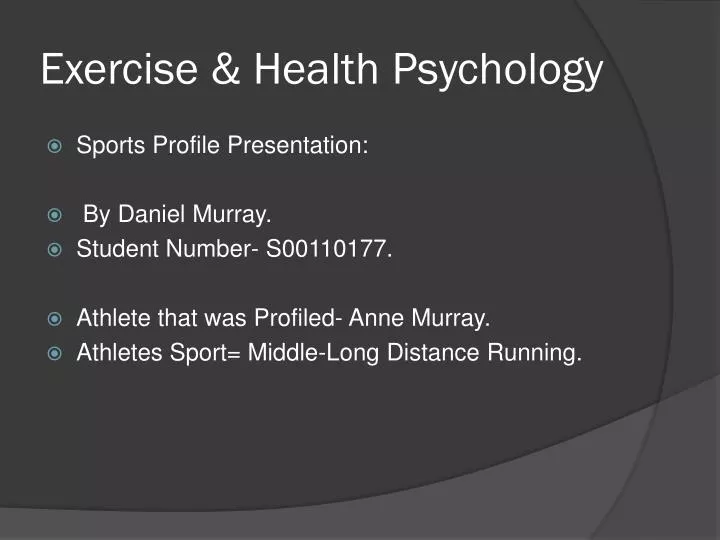 exercise health psychology