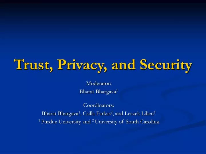 trust privacy and security