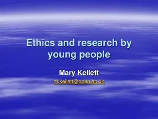 Ethics and research by young people
