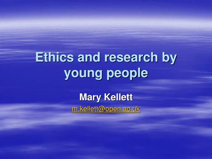 ethics and research by young people