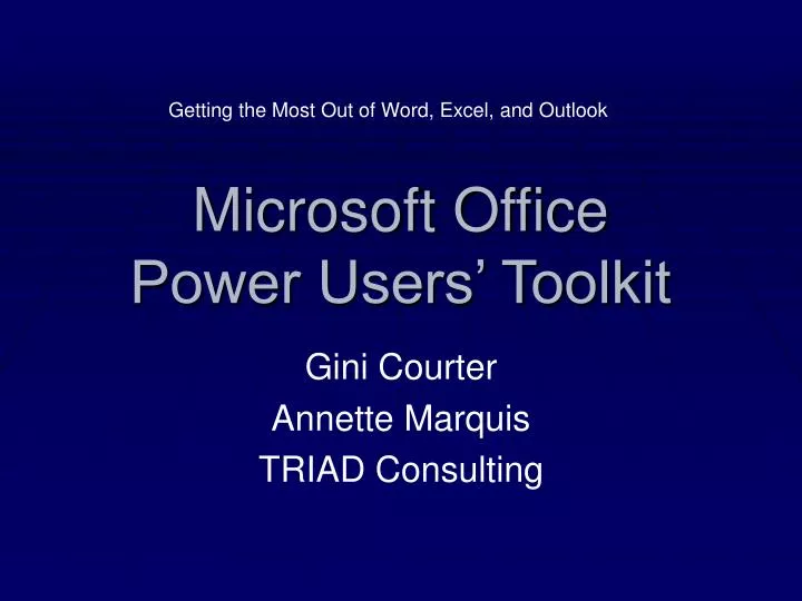 microsoft office power users toolkit