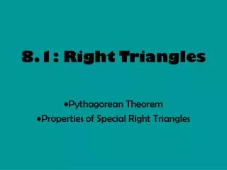 8.1: Right Triangles
