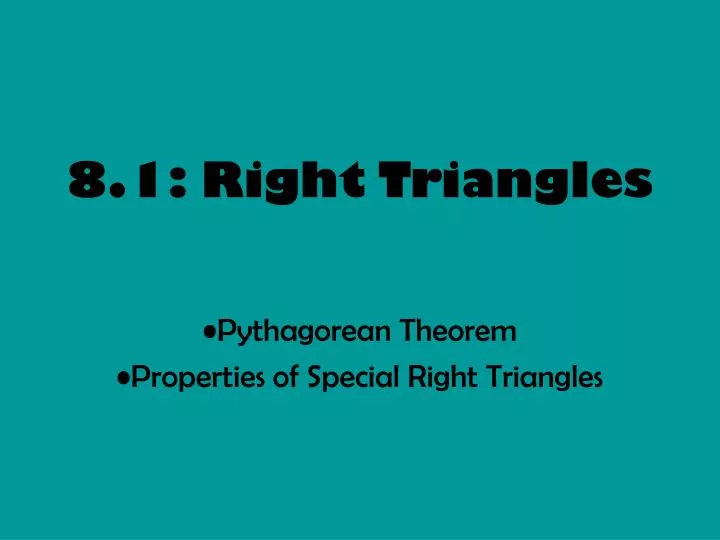 8 1 right triangles