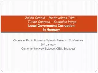 Circuits of Profit: Business Network Research Conference 28 th January