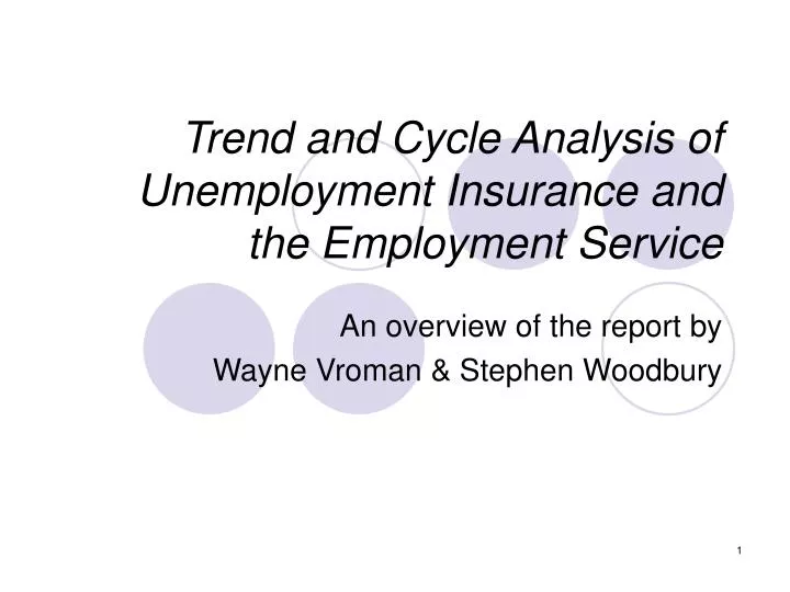 trend and cycle analysis of unemployment insurance and the employment service