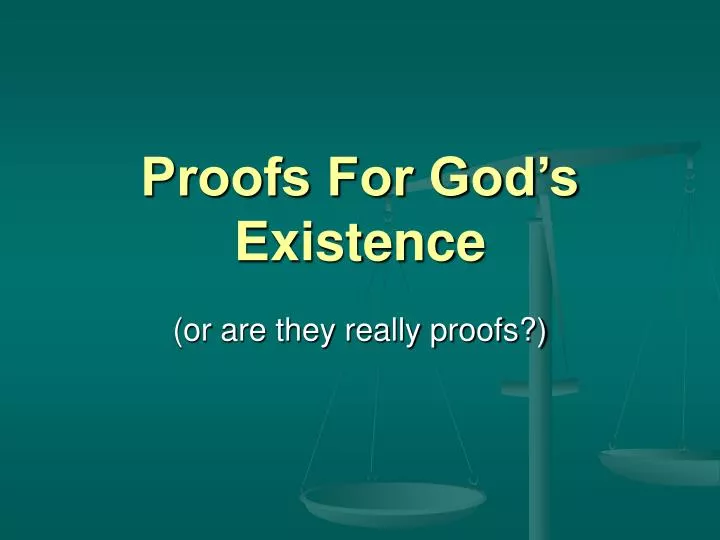 proofs for god s existence