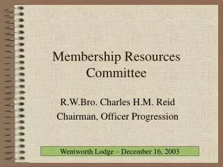 Membership Resources Committee