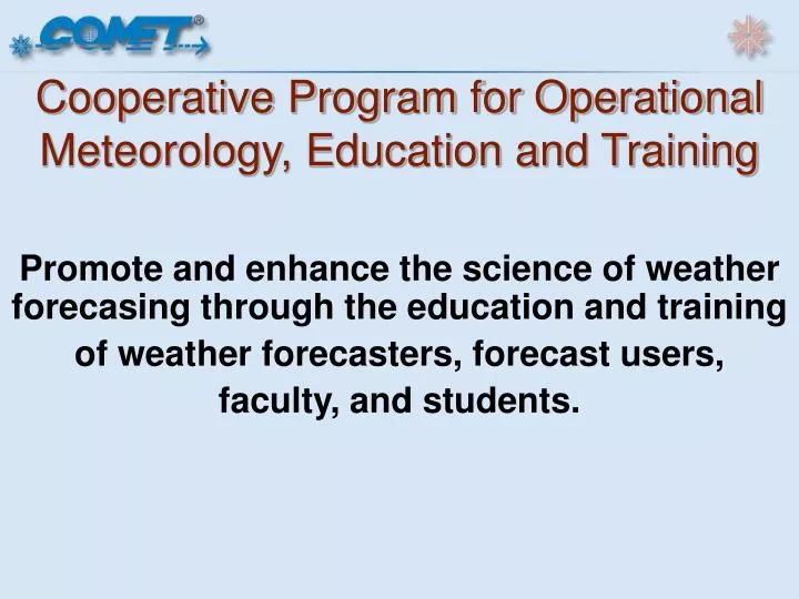 cooperative program for operational meteorology education and training