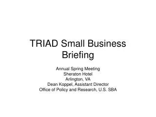 TRIAD Small Business Briefing