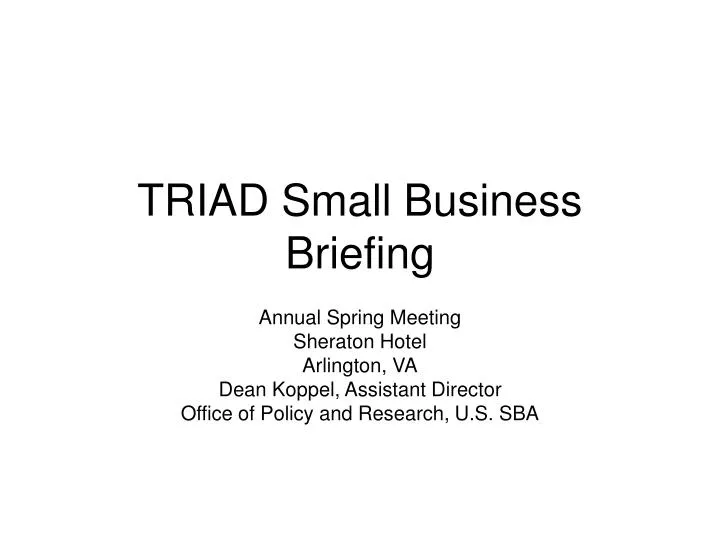 triad small business briefing