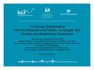 Tri-borough Safeguarding