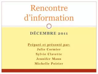 rencontre d information