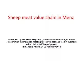 Sheep meat value chain in Menz