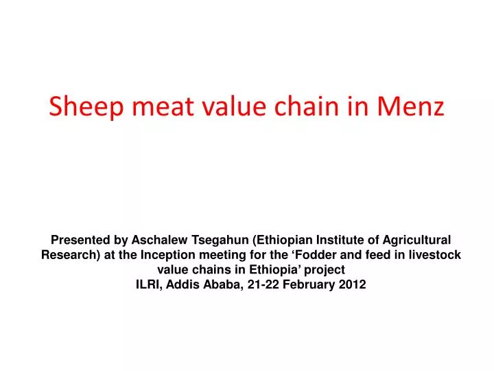 sheep meat value chain in menz