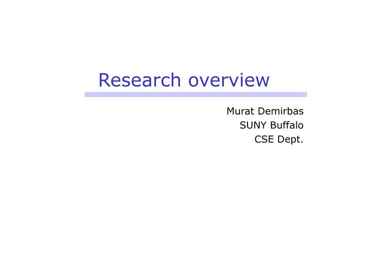 research overview