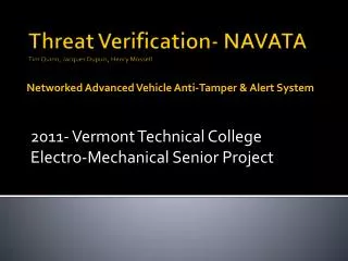 Threat Verification- NAVATA Tim Quinn, Jacques Dupuis, Henry Mossell