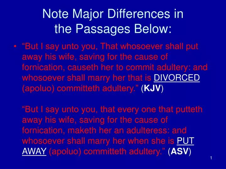 note major differences in the passages below