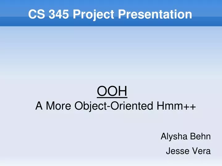 cs 345 project presentation
