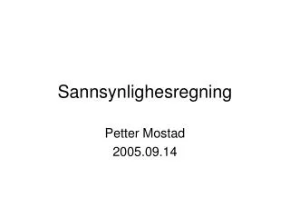 sannsynlighesregning