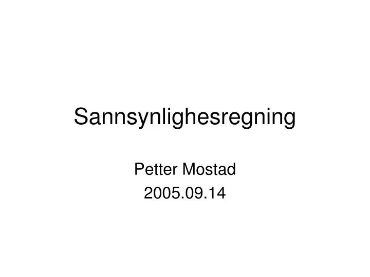 sannsynlighesregning