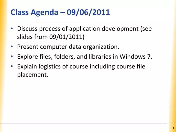 class agenda 09 06 2011