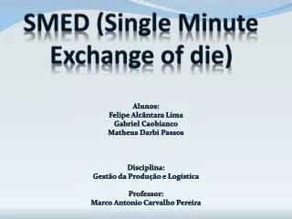 smed single minute exchange of die