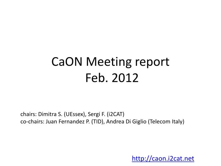 caon meeting report feb 2012