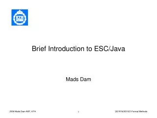 Brief Introduction to ESC/Java
