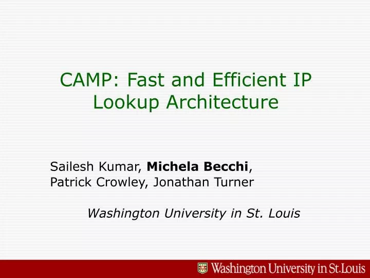 camp fast and efficient ip lookup architecture