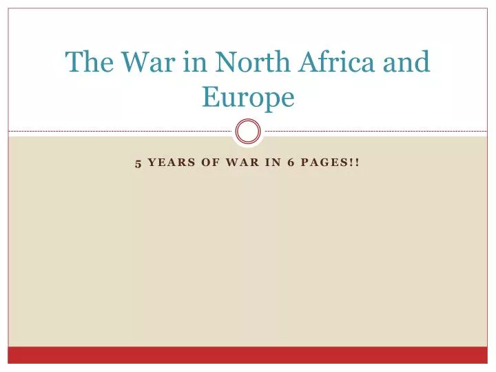 the war in north africa and europe