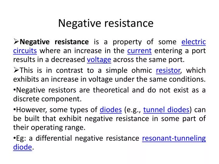 negative resistance